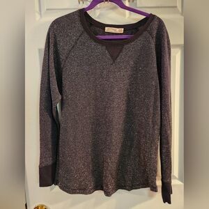 Faded Glory black and silver long sleeve top, sz XXL